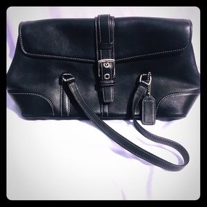 Coach Black Leather Hampton Handbag E04Q-9268